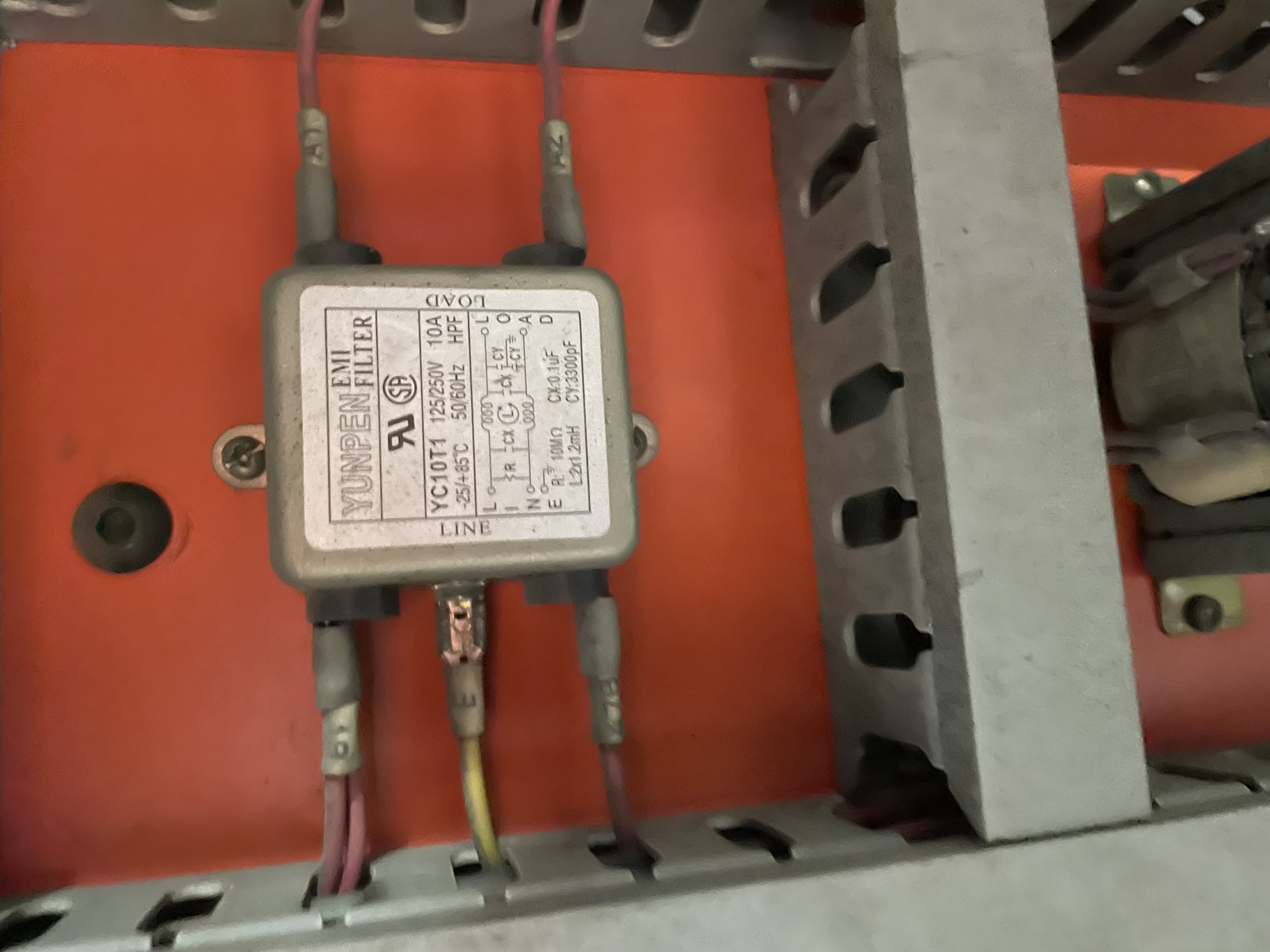 Detail on the contactor bank during inspection.
